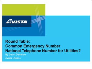 Avista Round Table | Common Emergency Numbers