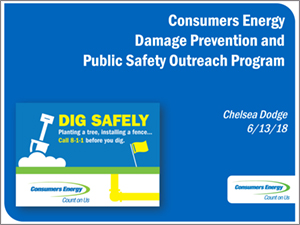 Consumers Energy Damage Prevention Public Safety Outreach